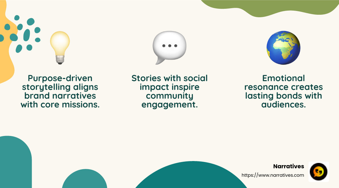 Emotional resonance in storytelling - Purpose-driven storytelling infographic 3_facts_emoji_nature
