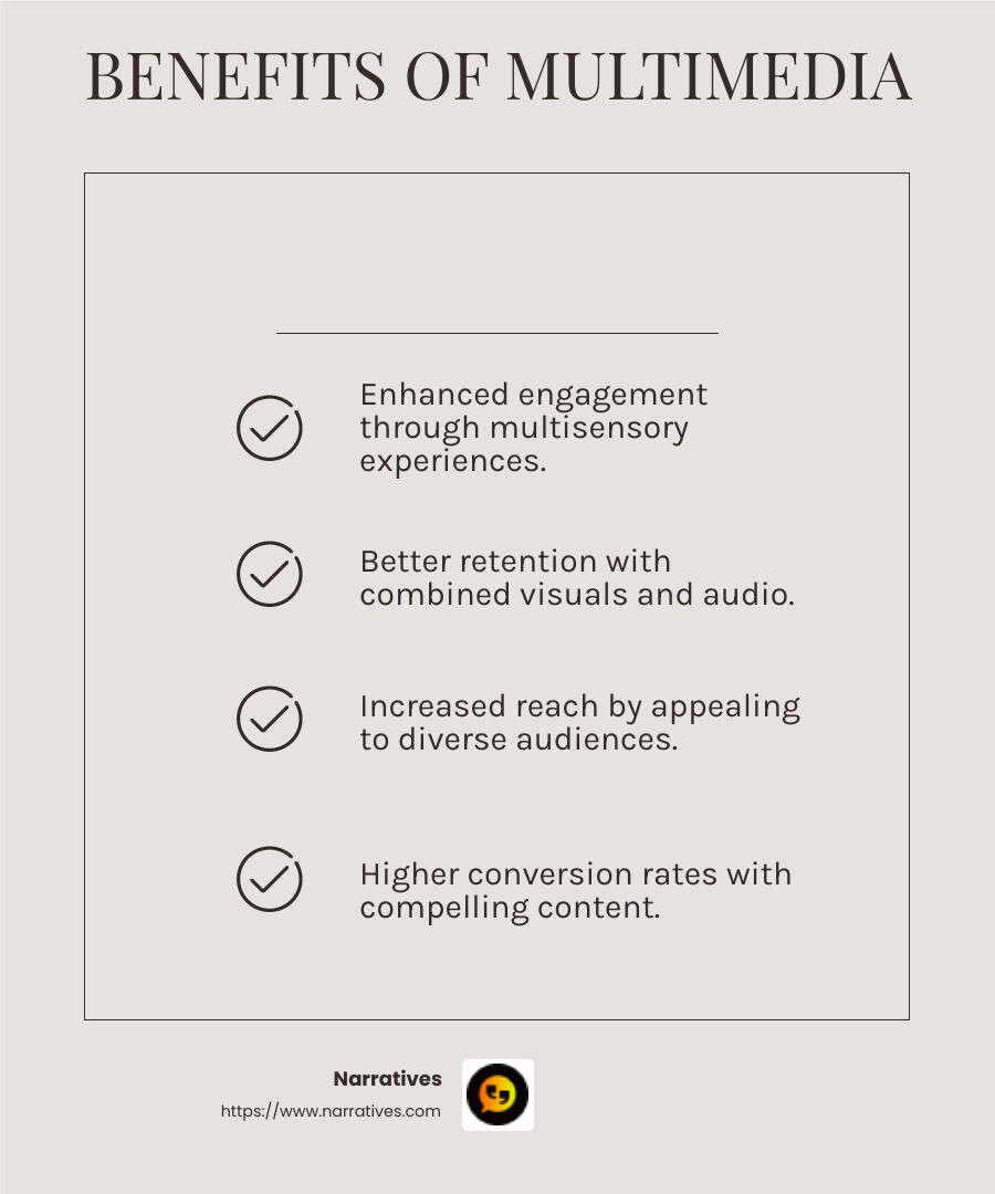 People remember more with multimedia content - Multimedia content creation infographic checklist-light-beige