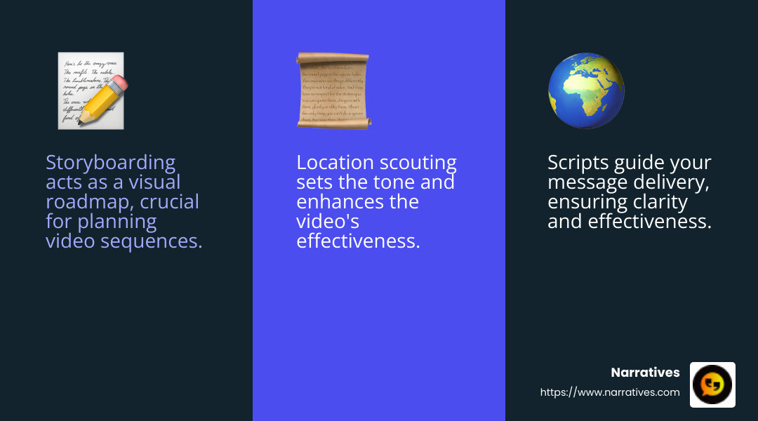 Scripting and Rehearsing - make a good video infographic 3_facts_emoji_blue