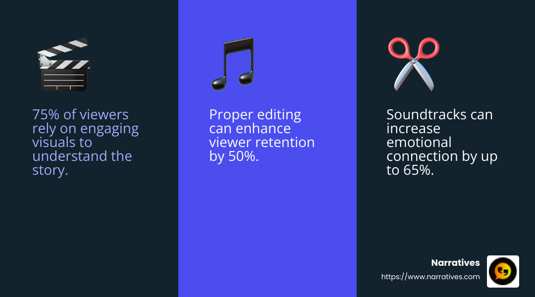 Editing is where your video truly comes to life. - video storytelling strategies infographic 3_facts_emoji_blue Editing is where your video truly comes to life. - video storytelling strategies infographic 3_facts_emoji_blue