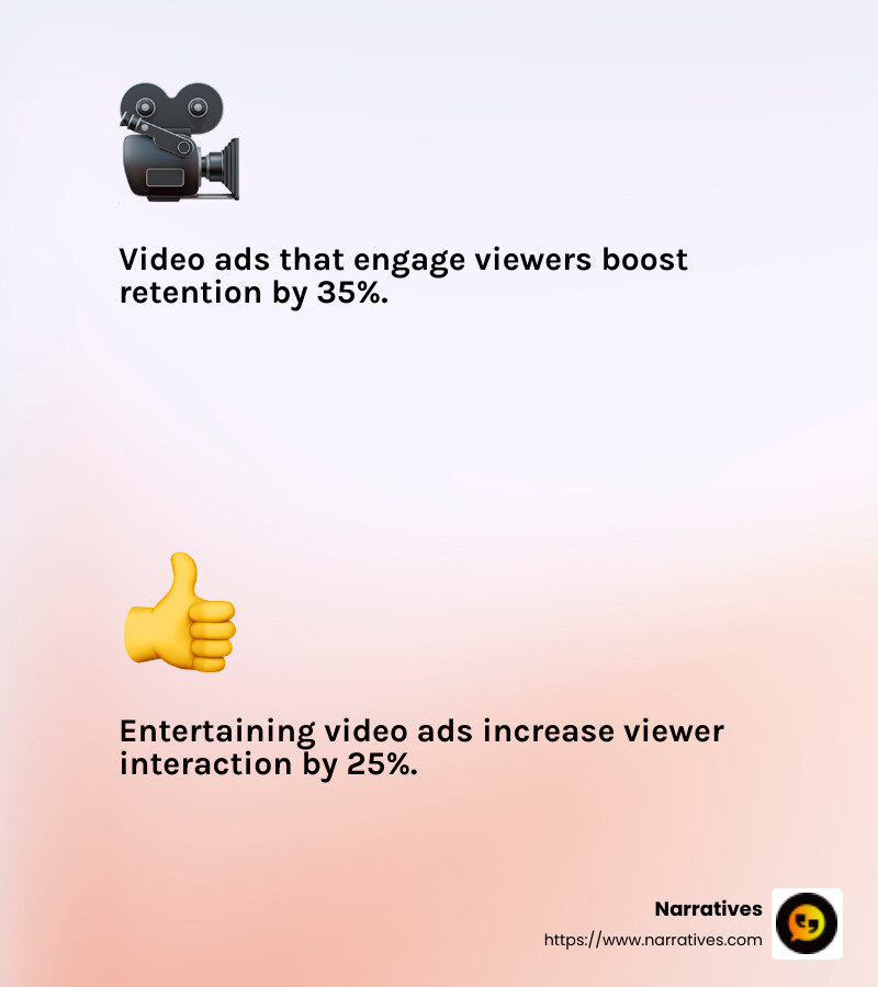 Video ads are more effective when engaging and entertaining - make a video advertisement infographic 2_facts_emoji_light-gradient