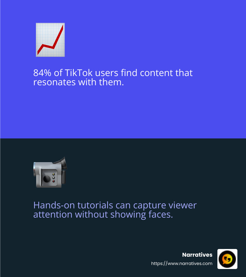 84% of TikTok users find content that resonates with them - tik tok videos to make infographic 2_facts_emoji_blue