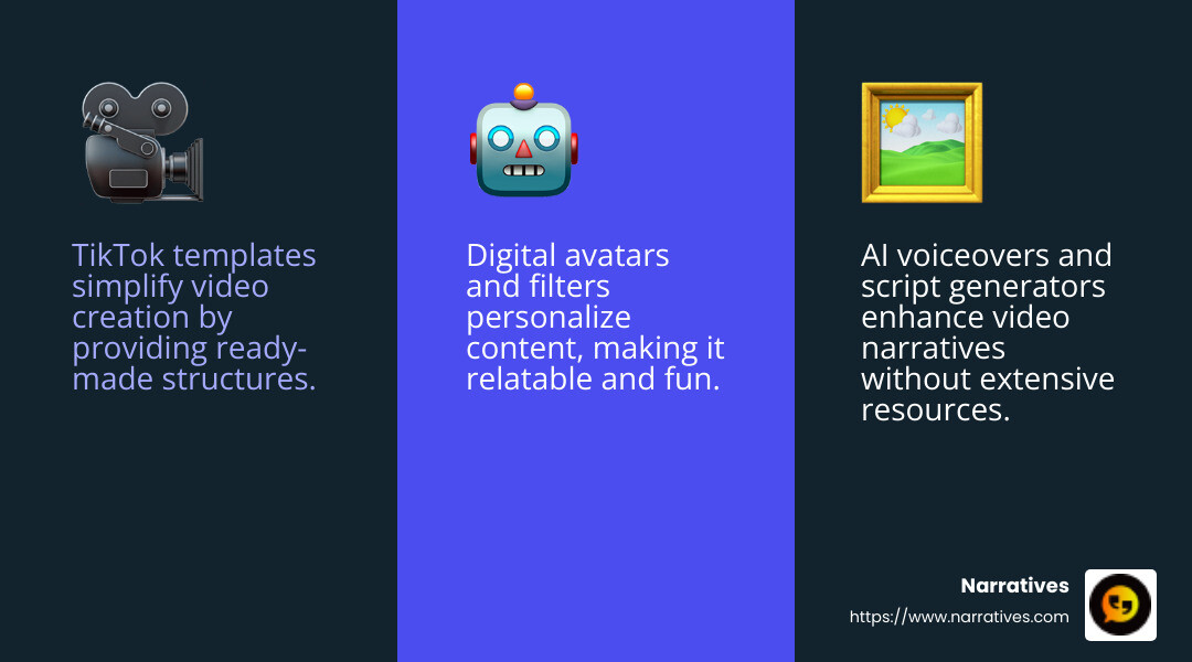 AI tools in TikTok video creation - make tiktok videos infographic 3_facts_emoji_blue