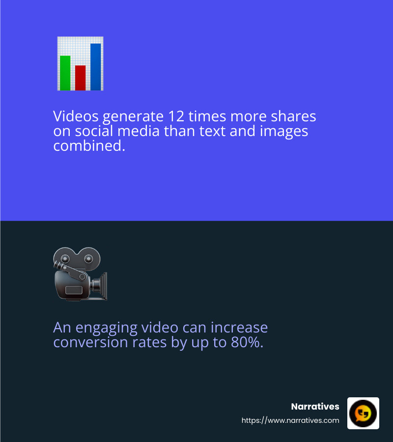 Videos get 12x more shares on average than text and link posts combined. - video content creation ideas infographic 2_facts_emoji_blue Videos get 12x more shares on average than text and link posts combined. - video content creation ideas infographic 2_facts_emoji_blue