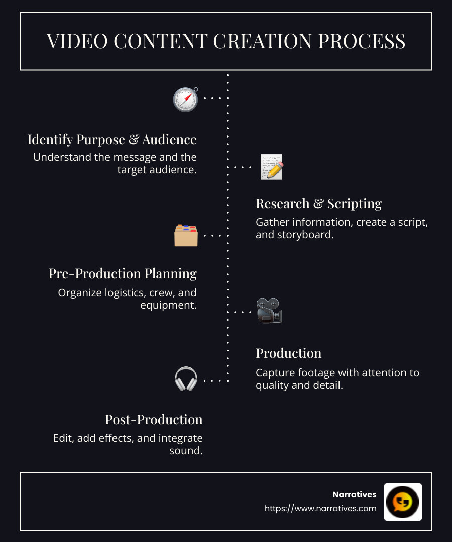 Infographic on video content creation steps - video content creation process infographic infographic-line-5-steps-dark Infographic on video content creation steps - video content creation process infographic infographic-line-5-steps-dark