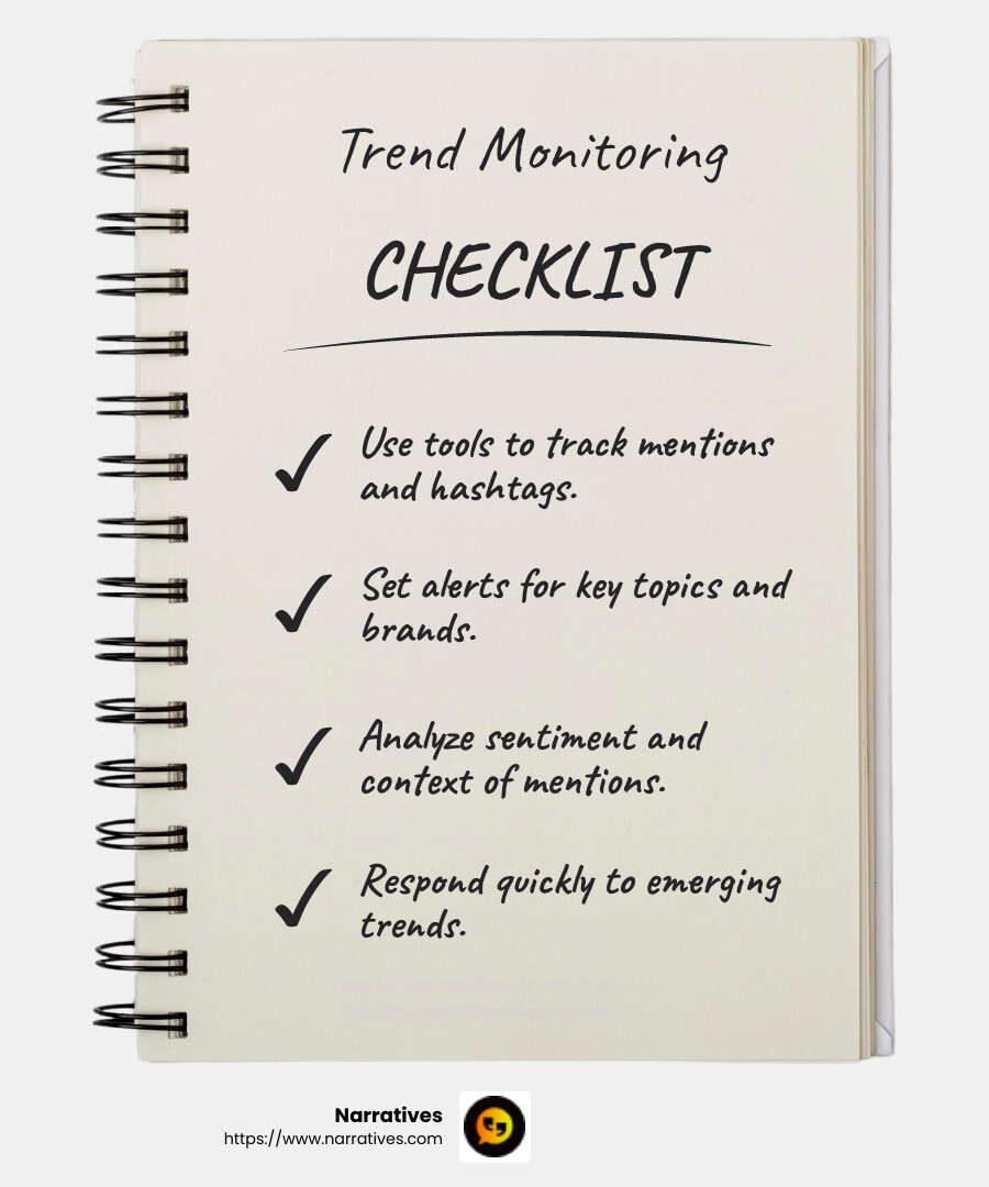 Sentiment analysis helps gauge public perception - social media trend monitoring infographic checklist-notebook