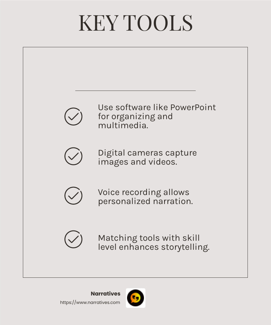 Selecting the right tools can significantly improve student engagement and storytelling quality. - digital storytelling lesson plans infographic checklist-light-beige Selecting the right tools can significantly improve student engagement and storytelling quality. - digital storytelling lesson plans infographic checklist-light-beige