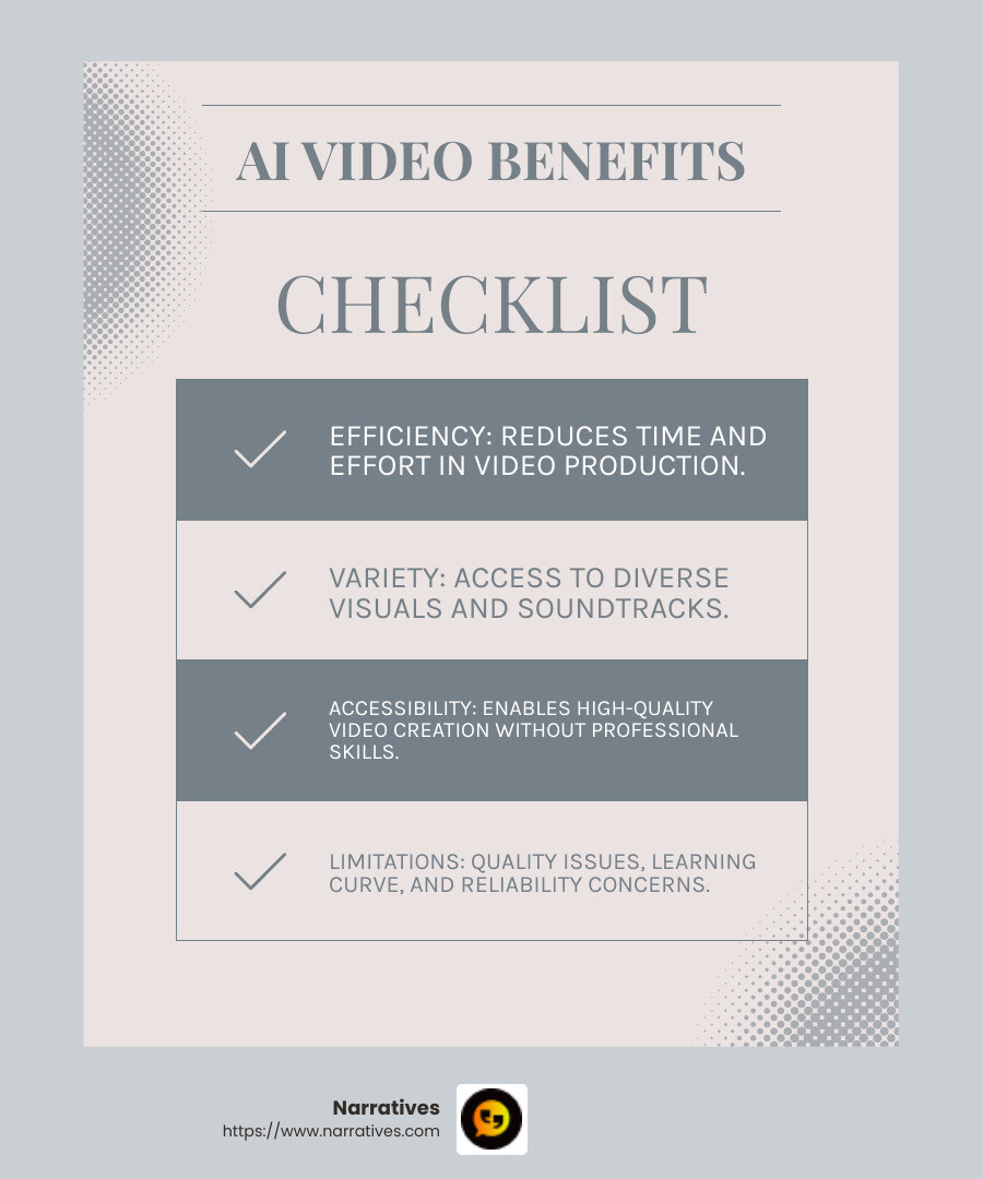 AI video generation process - video content creation ai infographic checklist-light-blue-grey AI video generation process - video content creation ai infographic checklist-light-blue-grey
