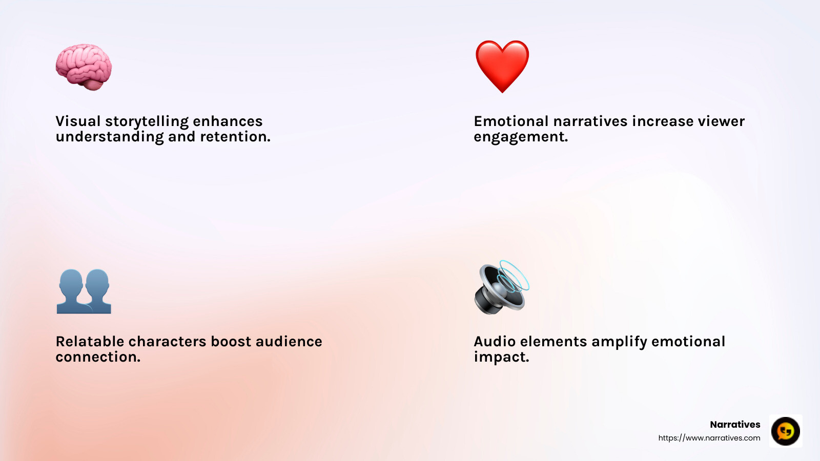 Emotional Connection in Video Storytelling - Video storytelling tips infographic 4_facts_emoji_light-gradient Emotional Connection in Video Storytelling - Video storytelling tips infographic 4_facts_emoji_light-gradient