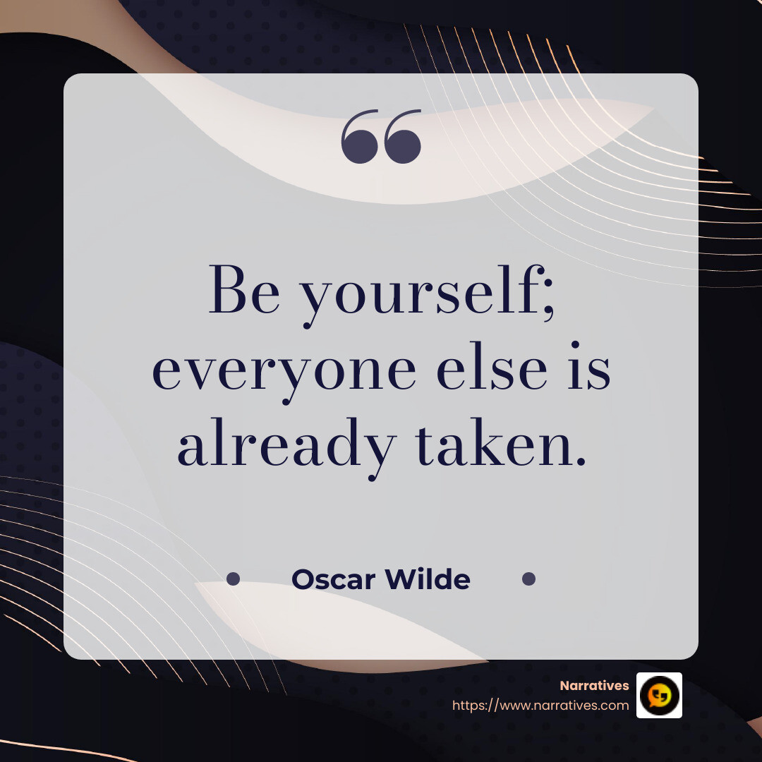 Oscar Wilde quote about authenticity - Creating lasting impressions infographic simple-quote-dark Oscar Wilde quote about authenticity - Creating lasting impressions infographic simple-quote-dark