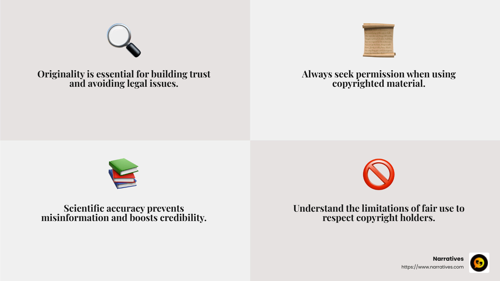 Originality and Copyright - ethical multimedia content infographic 4_facts_emoji_grey Originality and Copyright - ethical multimedia content infographic 4_facts_emoji_grey