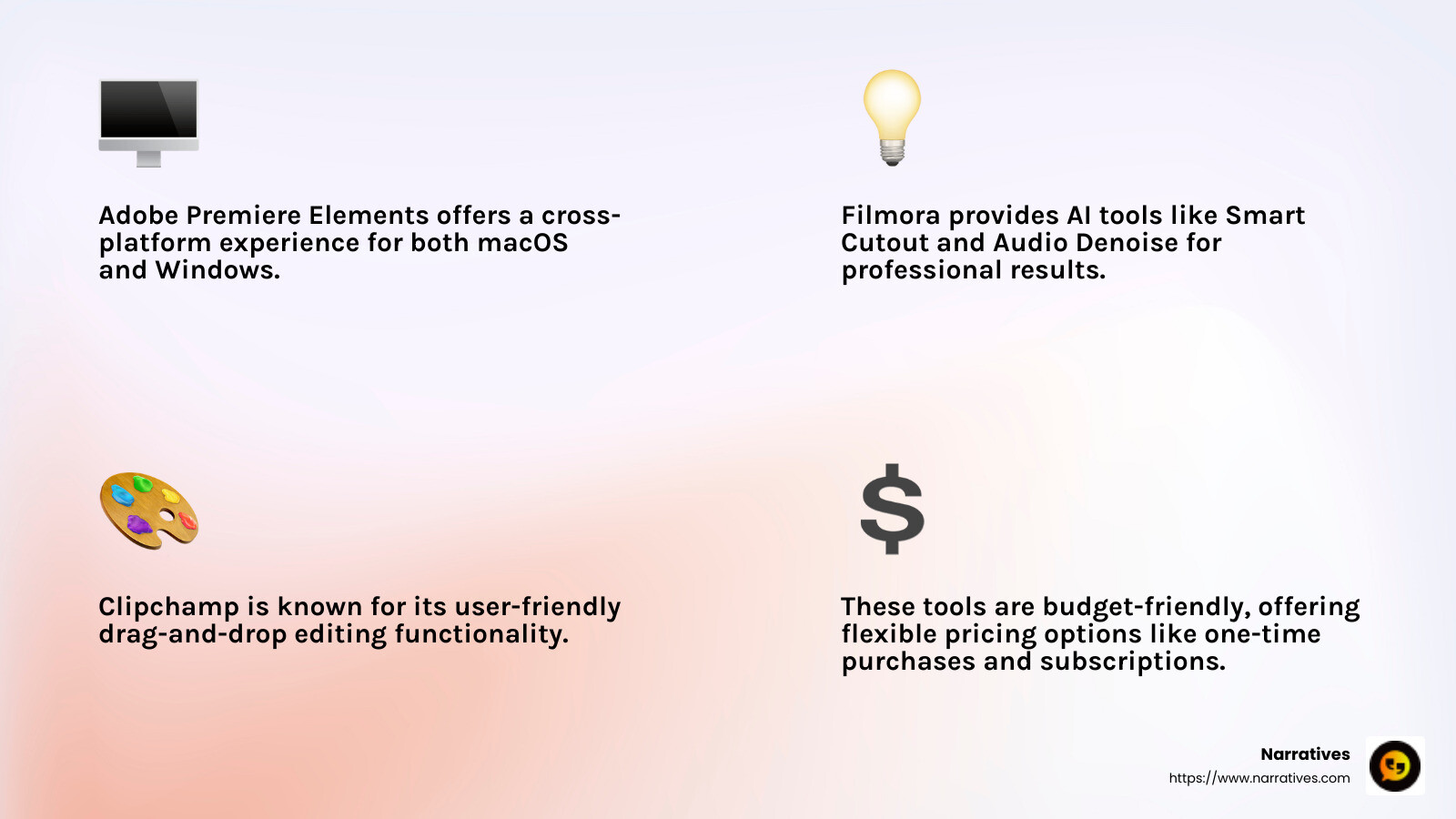 Filmora's AI Tools - best video creation infographic 4_facts_emoji_light-gradient Filmora's AI Tools - best video creation infographic 4_facts_emoji_light-gradient