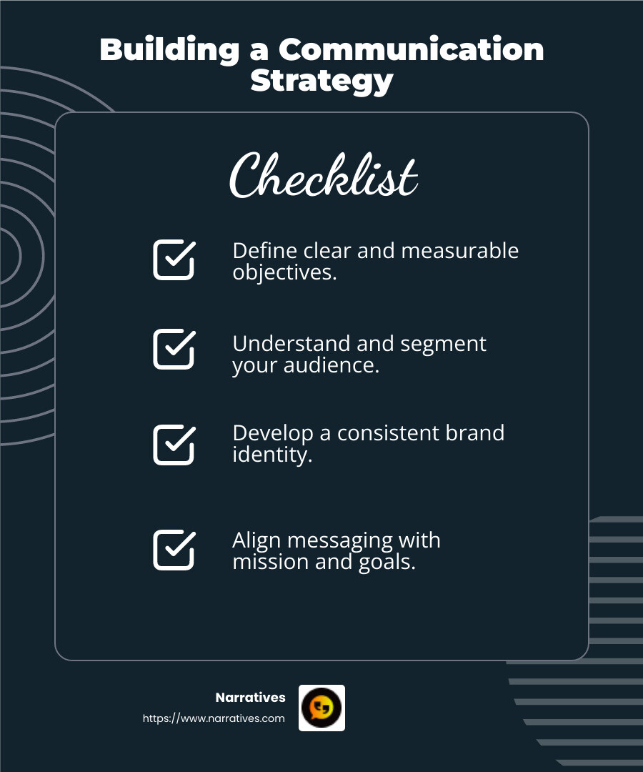 A consistent brand identity helps build trust with your audience. - Non-profit communication techniques infographic checklist-dark-blue A consistent brand identity helps build trust with your audience. - Non-profit communication techniques infographic checklist-dark-blue