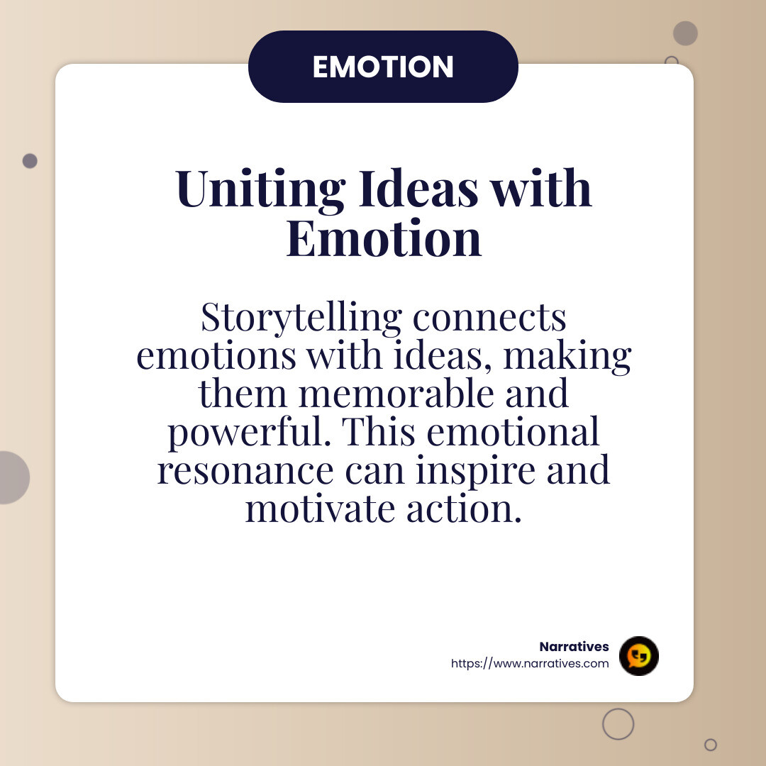 Storytelling evokes emotion and connection - storytelling that moves people infographic simple-info-card