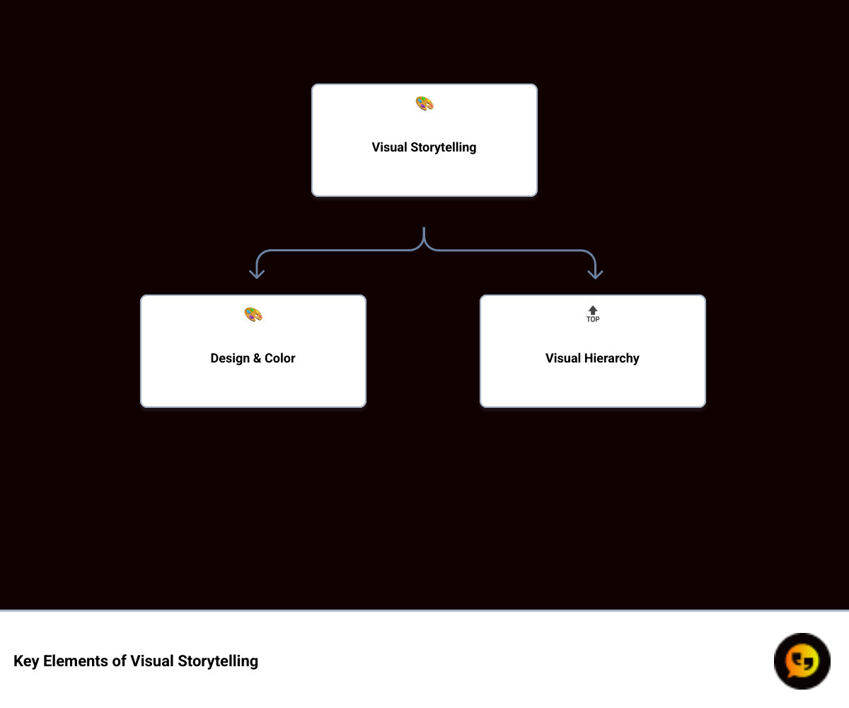 Infographic of key visual storytelling techniques: Design, hierarchy, clear subjects, interaction, and emotional engagement - visual storytelling techniques infographic hierarchy Infographic of key visual storytelling techniques: Design, hierarchy, clear subjects, interaction, and emotional engagement - visual storytelling techniques infographic hierarchy