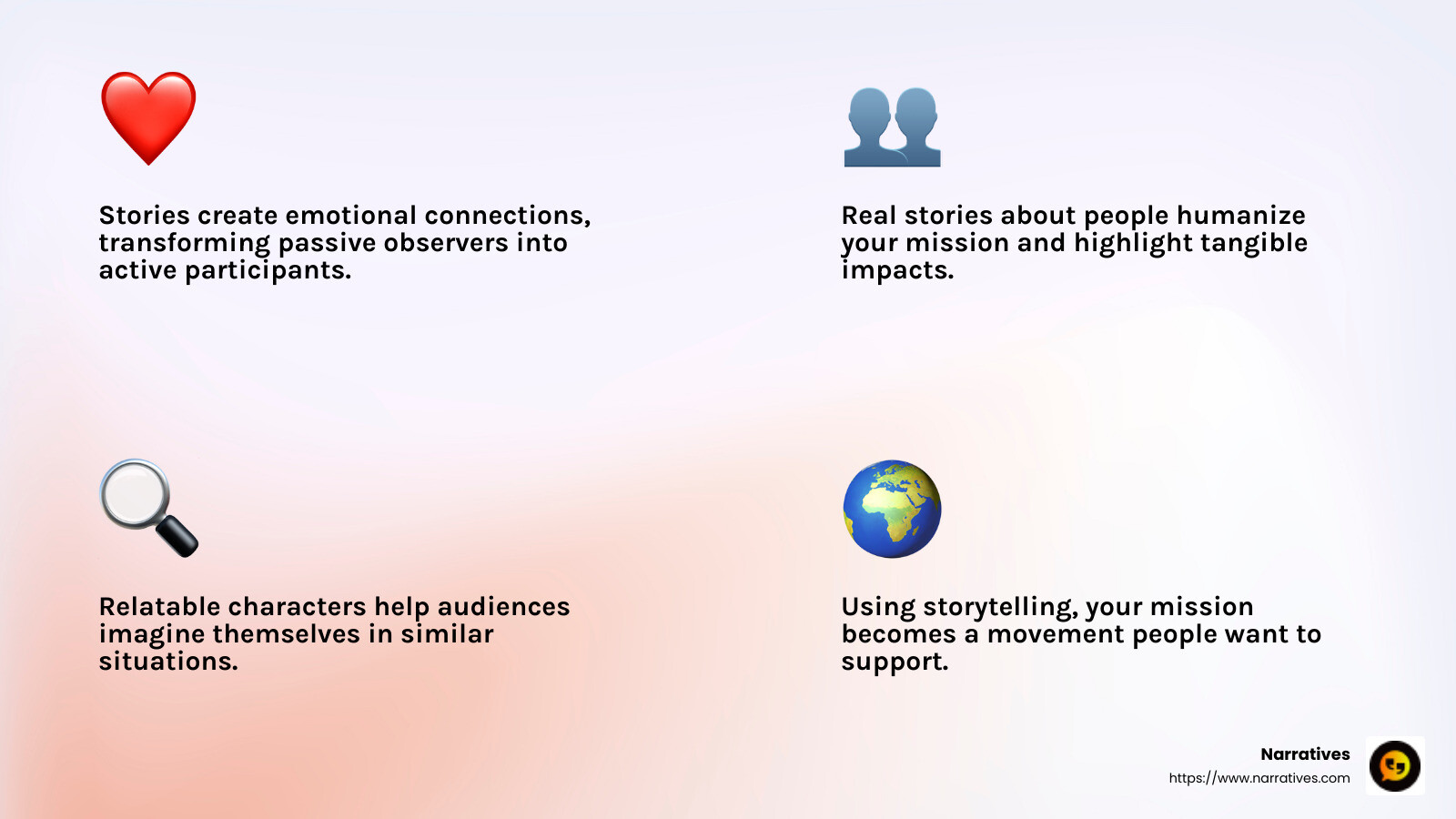 Emotional storytelling improves engagement - storytelling for nonprofits infographic 4_facts_emoji_light-gradient Emotional storytelling improves engagement - storytelling for nonprofits infographic 4_facts_emoji_light-gradient