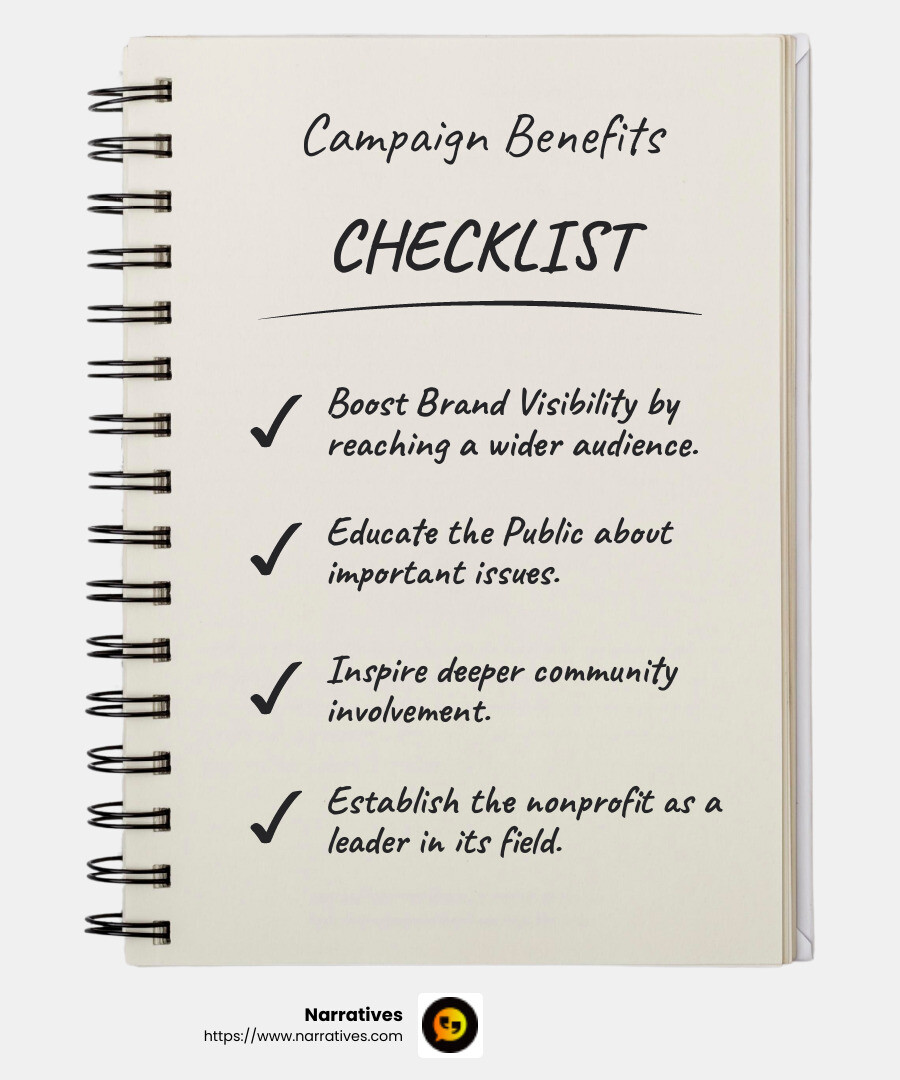 Nonprofit Awareness Benefits - Nonprofit awareness campaigns infographic checklist-notebook Nonprofit Awareness Benefits - Nonprofit awareness campaigns infographic checklist-notebook