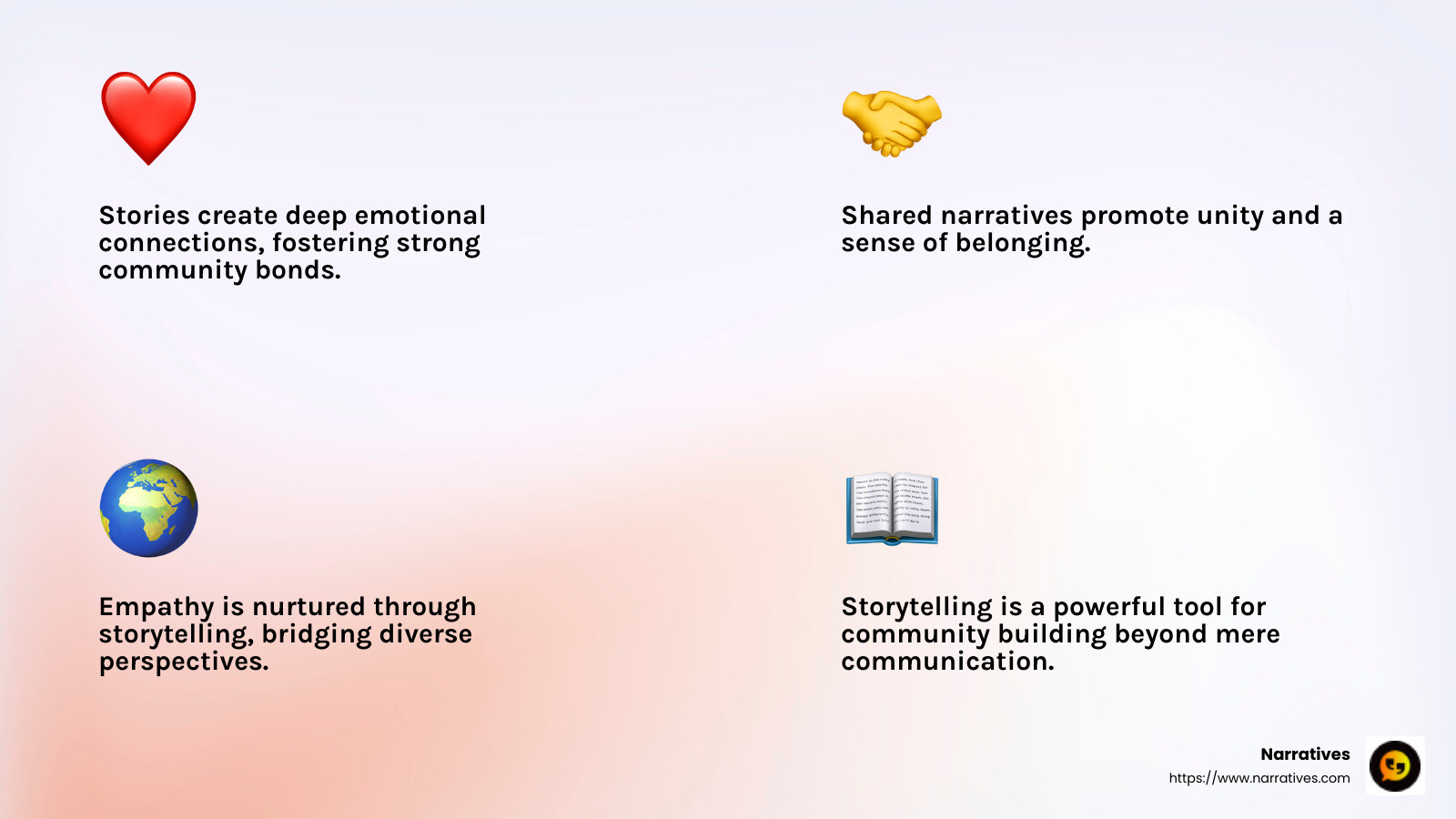 Stories evoke emotions that create bonds - storytelling and community building infographic 4_facts_emoji_light-gradient Stories evoke emotions that create bonds - storytelling and community building infographic 4_facts_emoji_light-gradient