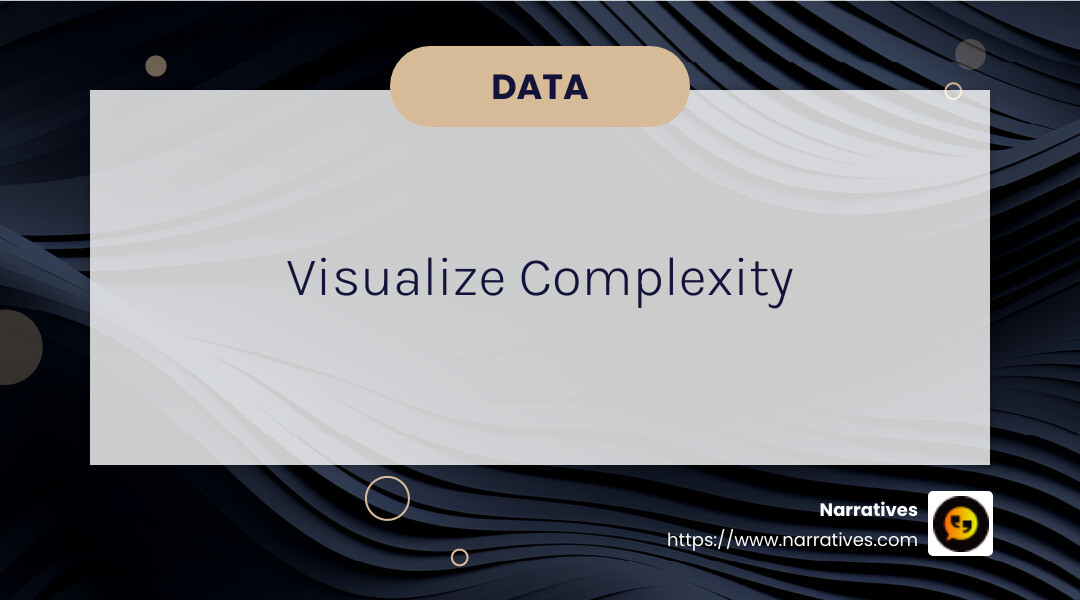 Visual storytelling makes complex data accessible - Visual storytelling solutions infographic simple-info-landscape-card-dark