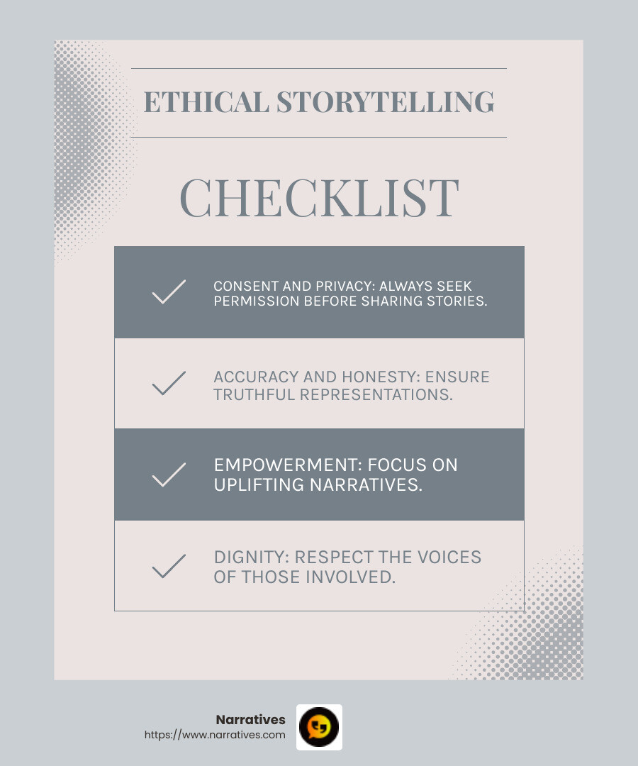 Ethical storytelling practices are essential in building trust and credibility with your audience. - nonprofit storytelling workshop infographic checklist-light-blue-grey Ethical storytelling practices are essential in building trust and credibility with your audience. - nonprofit storytelling workshop infographic checklist-light-blue-grey