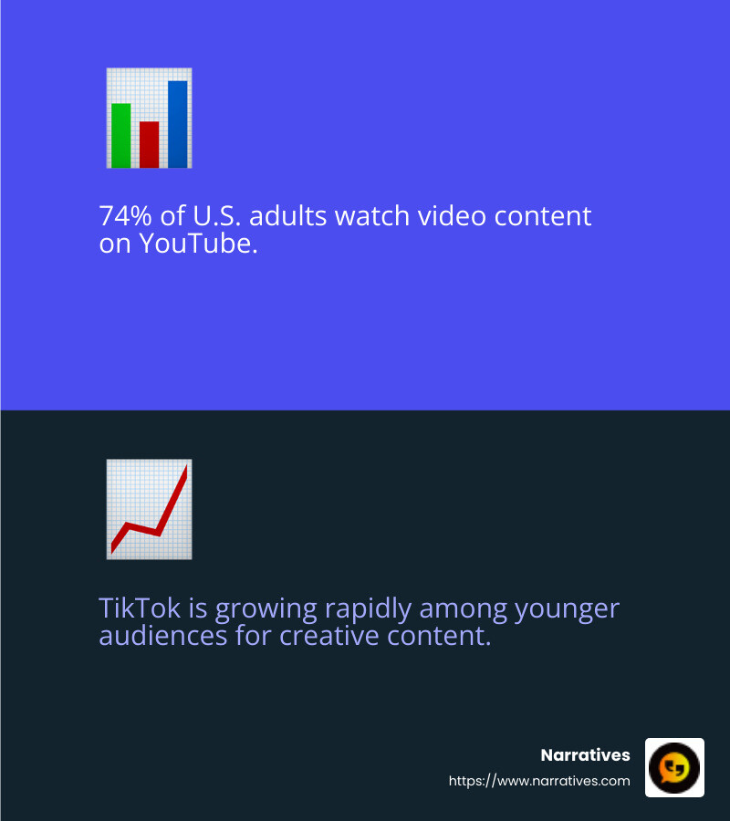 74% of U.S. adults watch video content on YouTube - Video strategy for nonprofits infographic 2_facts_emoji_blue