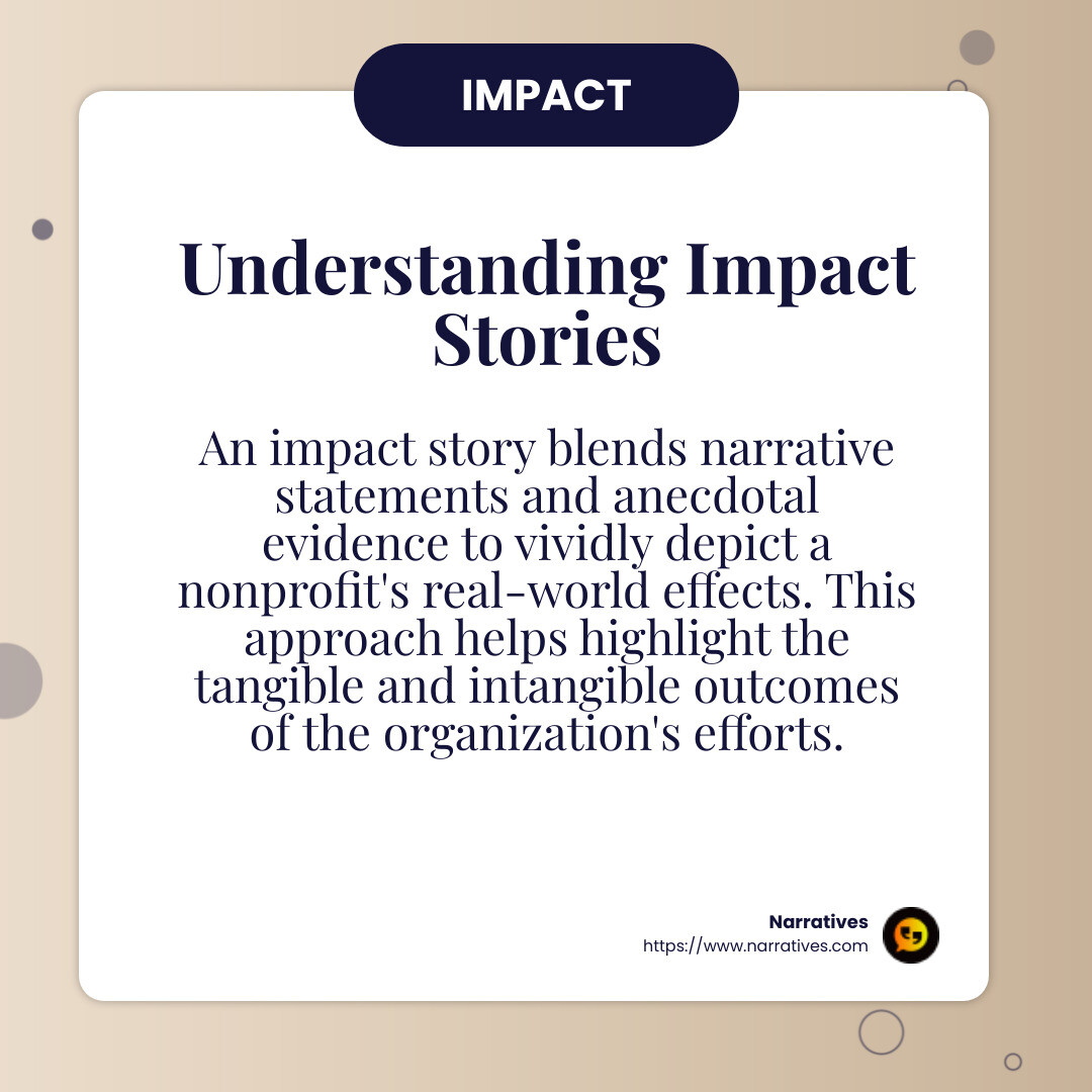 Narrative statement and anecdotal evidence combination - impact stories for nonprofits infographic simple-info-card