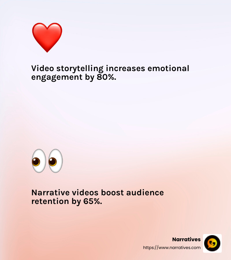 Emotional Connection in Video Storytelling - Narrative video production infographic 2_facts_emoji_light-gradient