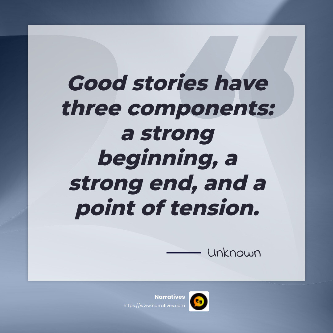 Importance of a Strong Story Structure - Storytelling in public relations infographic simple-quote-gray