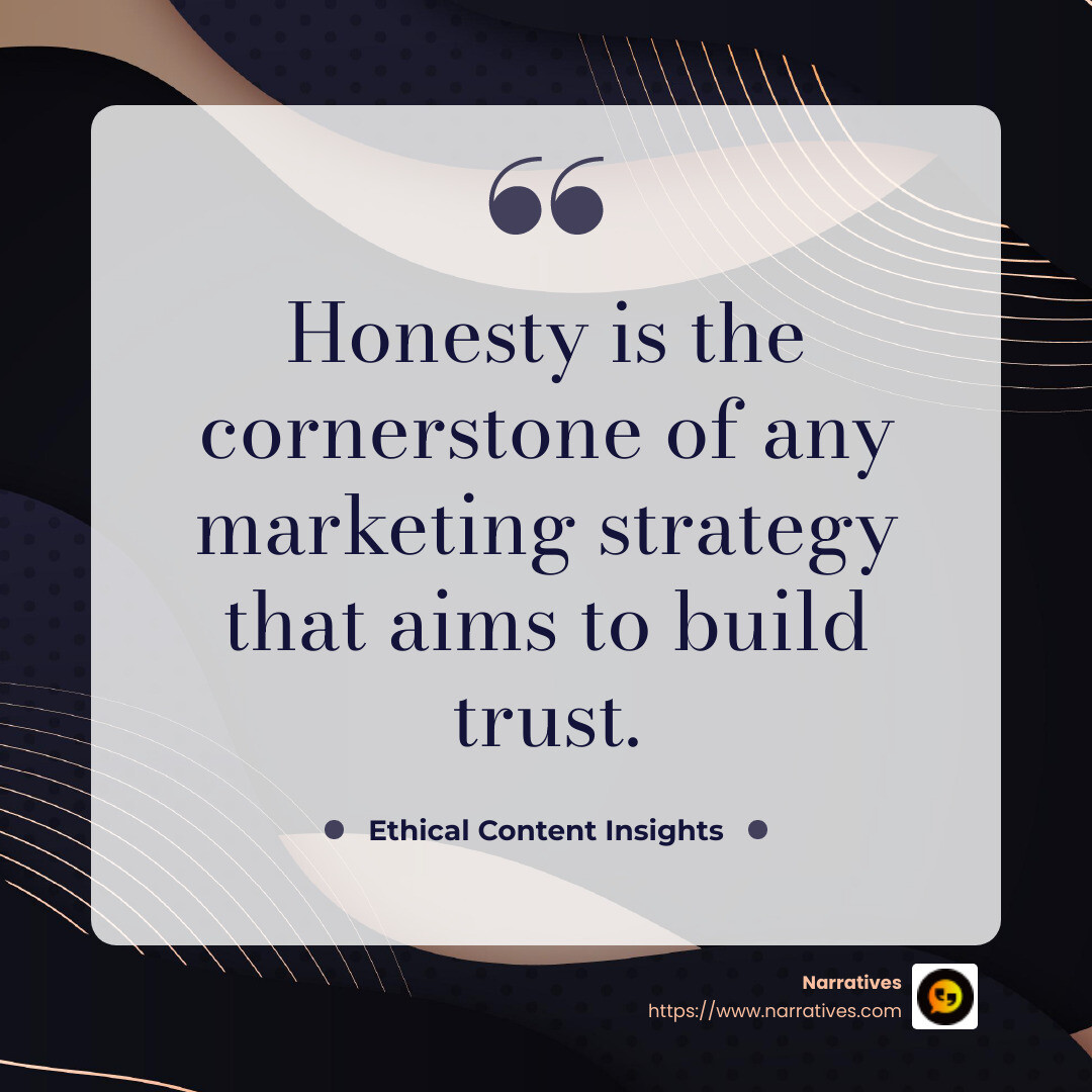 Quote about the importance of honesty in marketing - Ethical content marketing infographic simple-quote-dark