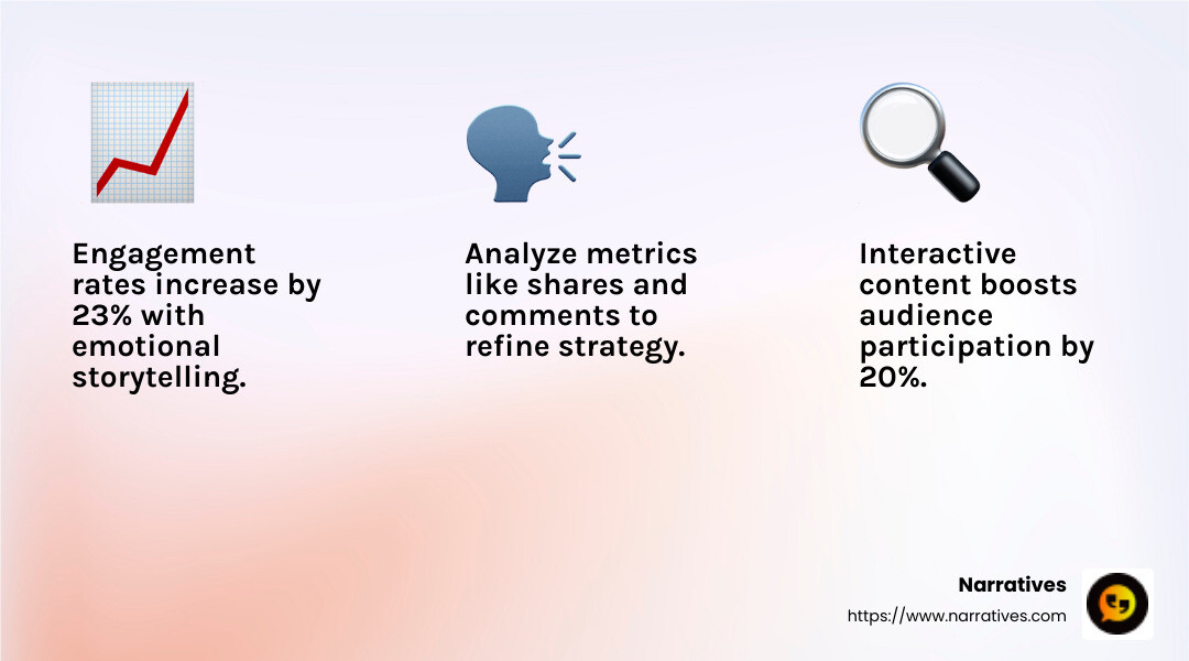 Quote about the importance of audience engagement - content creation for non-profits infographic 3_facts_emoji_light-gradient