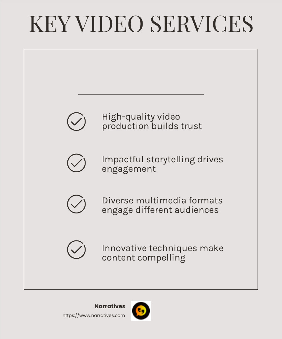 Professional video production improves trust and engagement - Non-profit video services infographic checklist-light-beige
