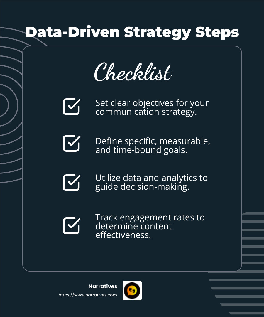 Data-driven strategies improve communication effectiveness - Non-profit communication strategy infographic checklist-dark-blue