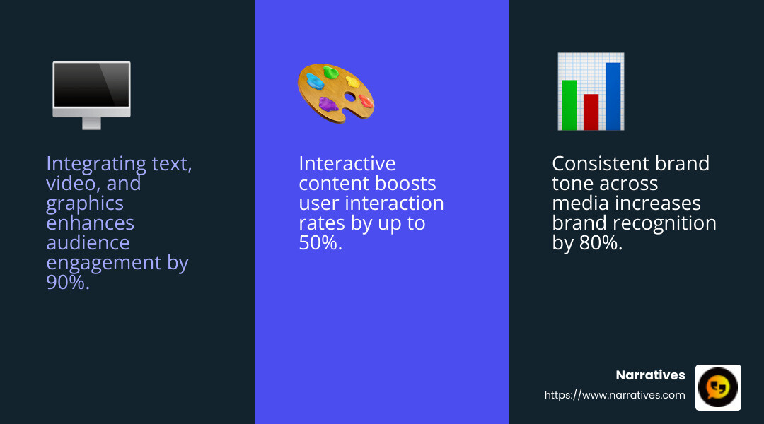Engagement increases interaction and retention - Multimedia content strategy infographic 3_facts_emoji_blue
