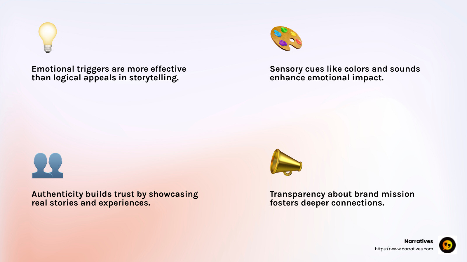 Understanding emotional triggers that stimulate consumer action - emotional storytelling campaigns infographic 4_facts_emoji_light-gradient