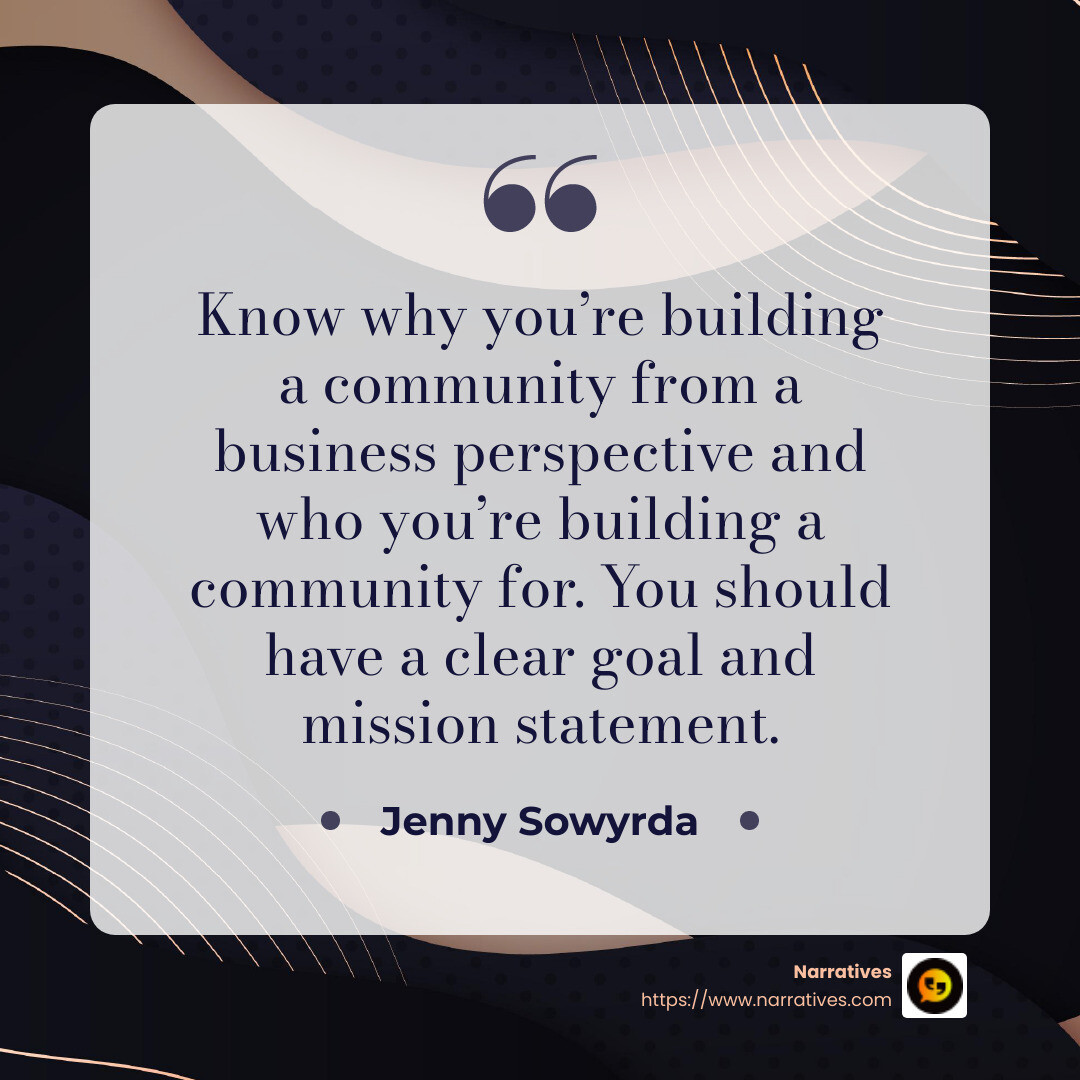 Know why you’re building a community - Building online communities infographic simple-quote-dark