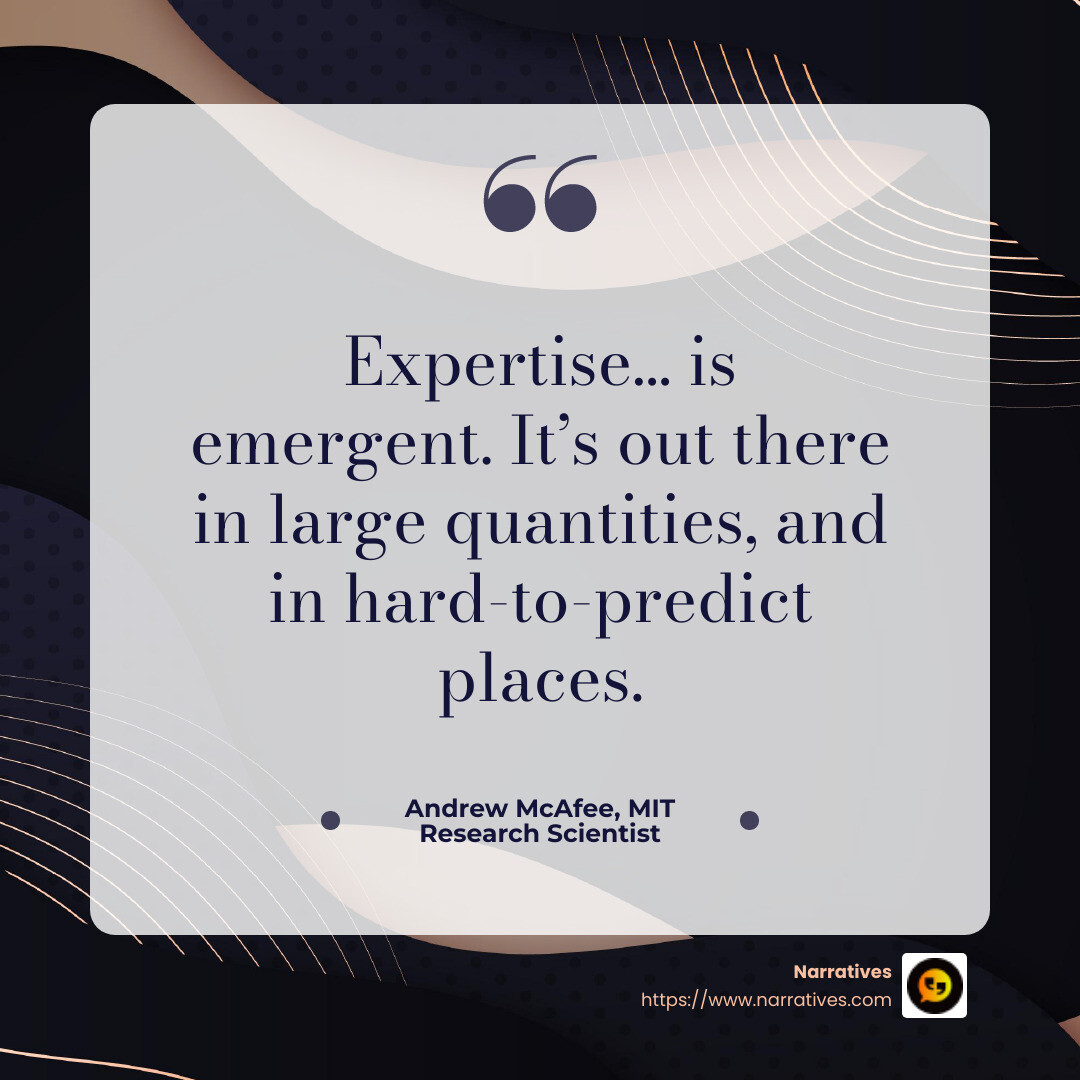 Expertise is emergent - elevating diverse voices infographic simple-quote-dark