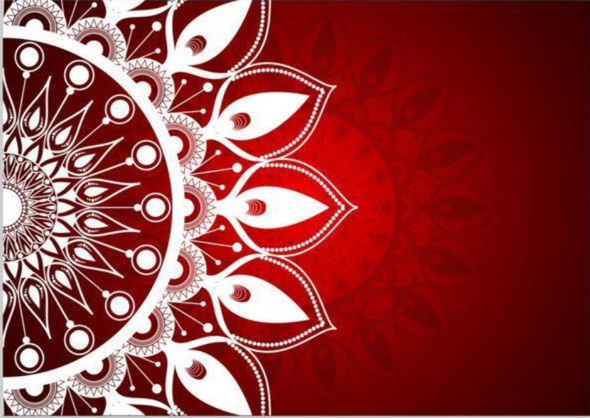 Red and white mandala pattern