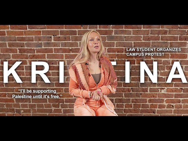 Still from the Narratives video interview Law Student Organizes College Campus Protests