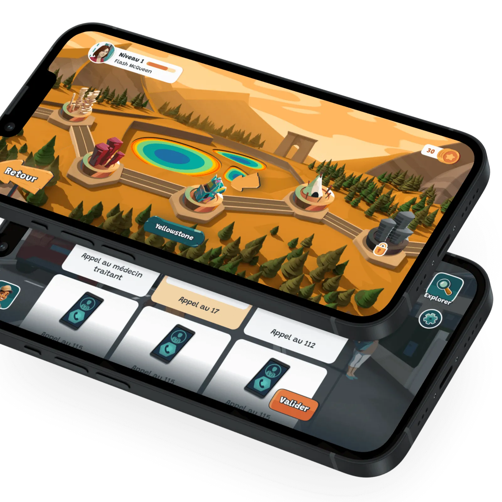 Écran application Save My Road Yellowstone