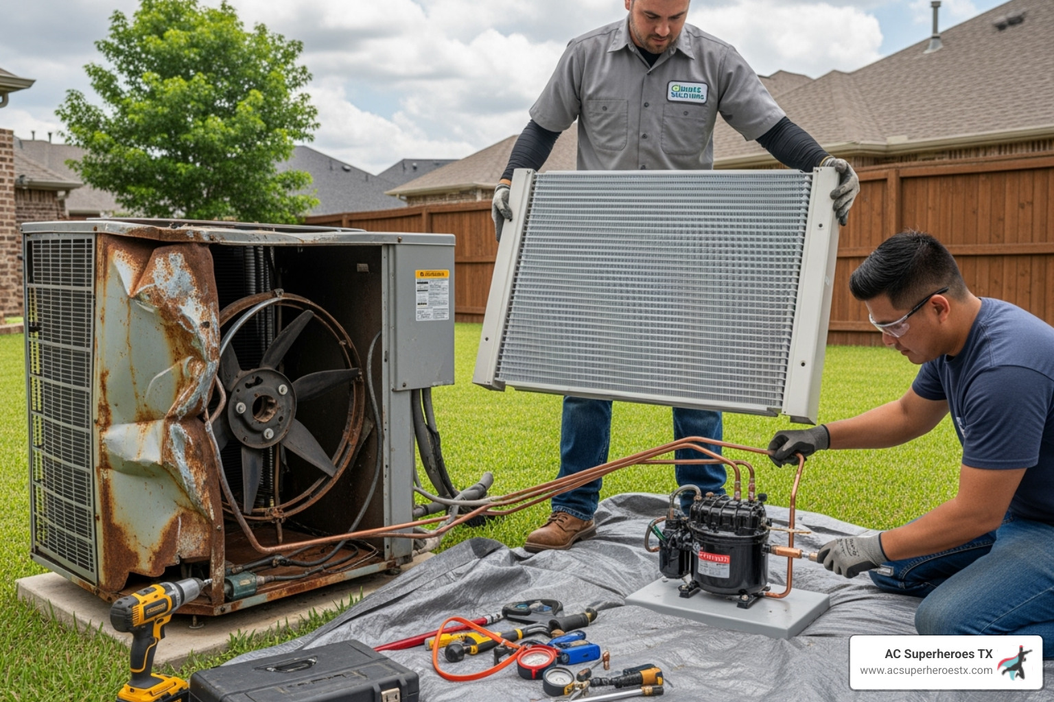 completely broken-down AC unit being replaced - AC making noise completely broken-down AC unit being replaced - AC making noise