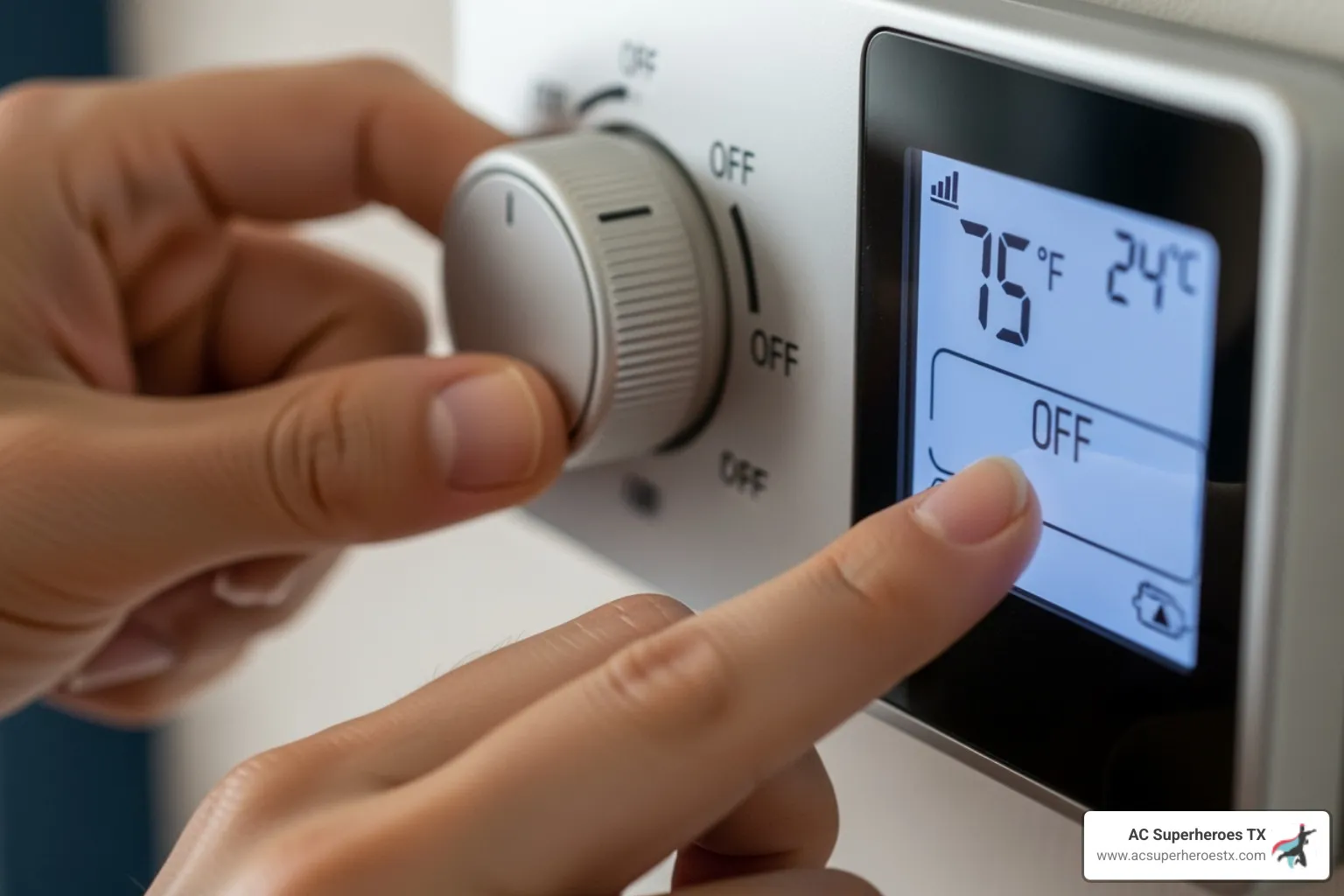 Thermostat being turned to the "Off" position - AC freezing up