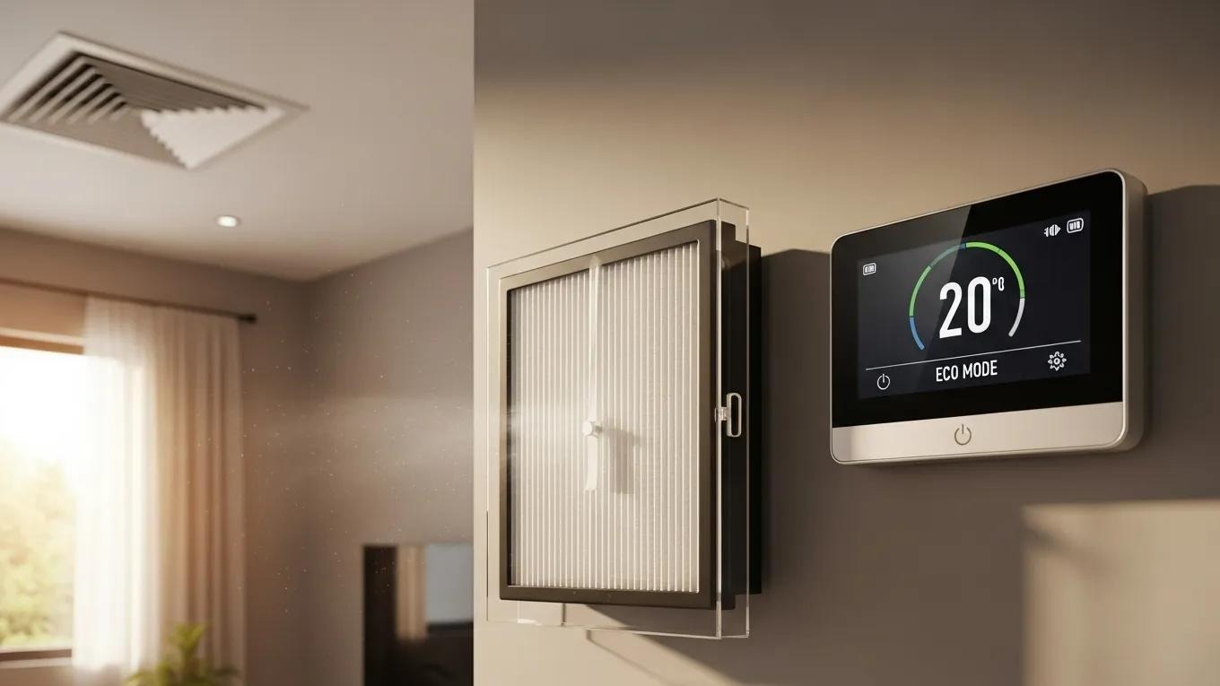 Modern HVAC system showcasing energy-efficient features