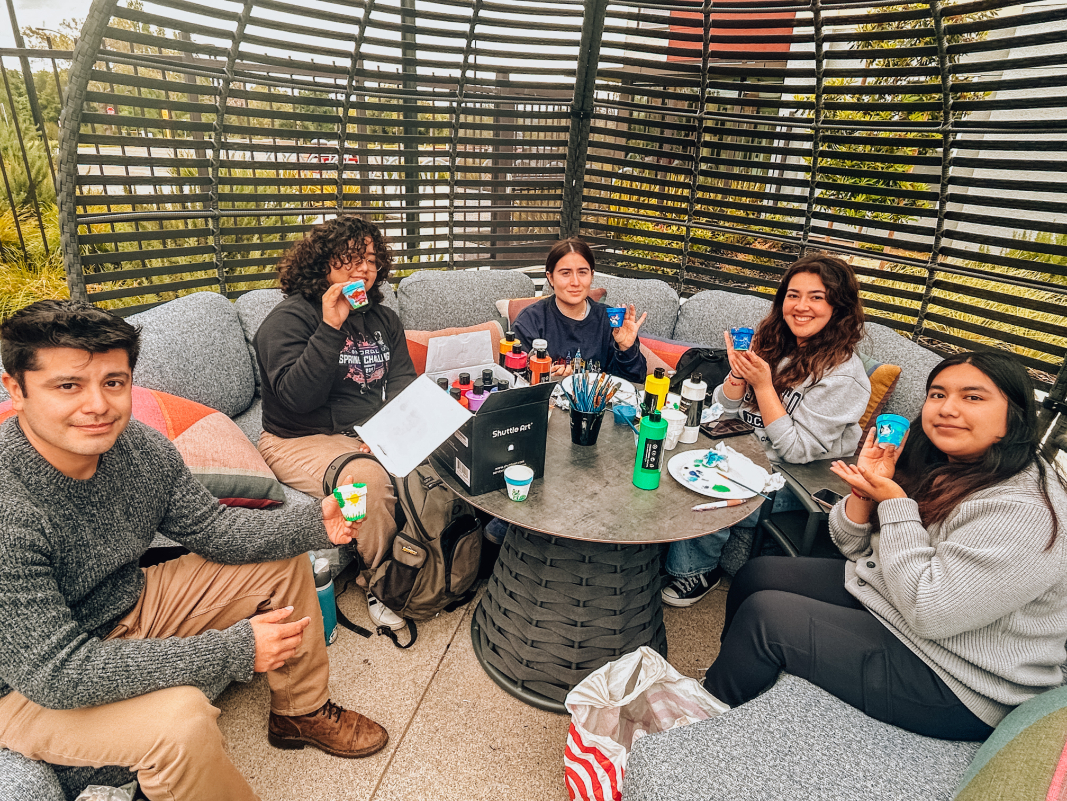 students outside