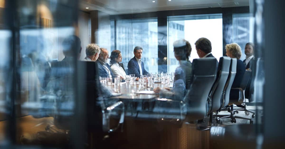 Client and IT consultant in a business review meeting.