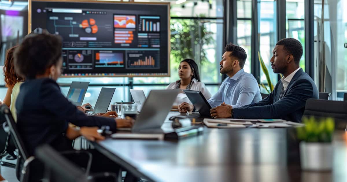 Meeting going over security training results for the organization.