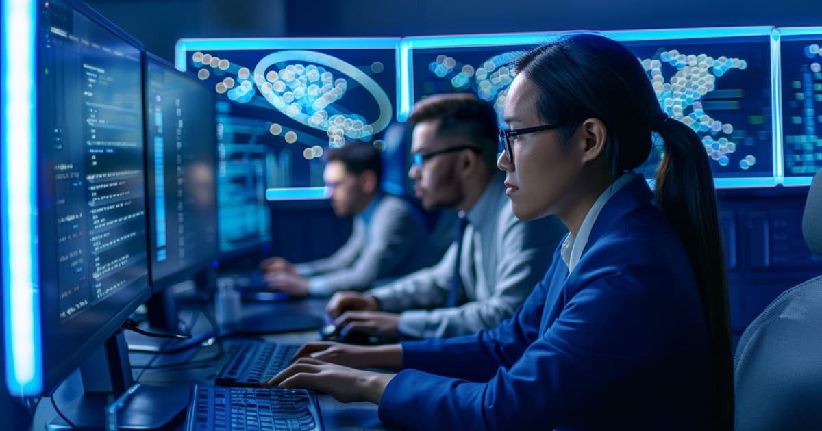 Business laptop displaying encryption status and secure access protections.