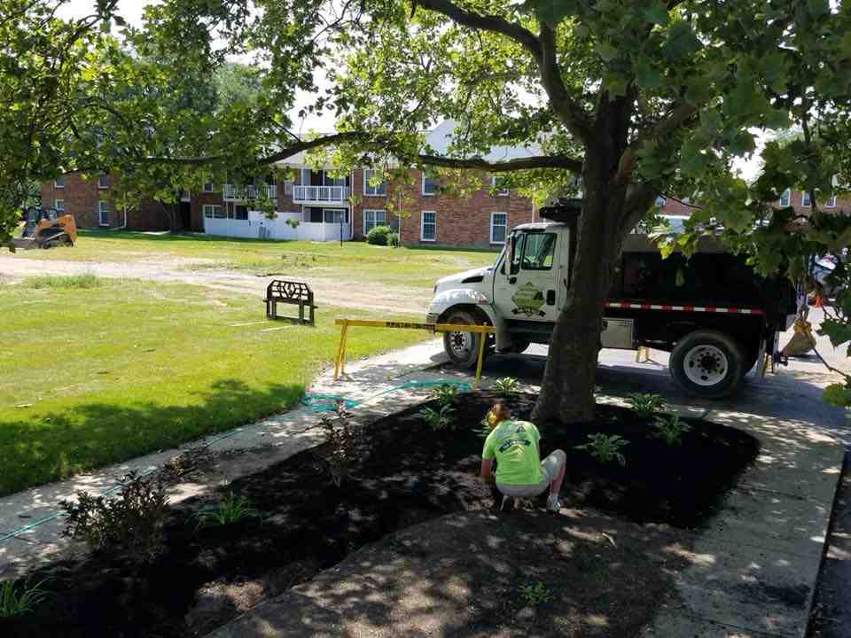 Professional landscaping team working on a project - landscaping reviews Columbus OH