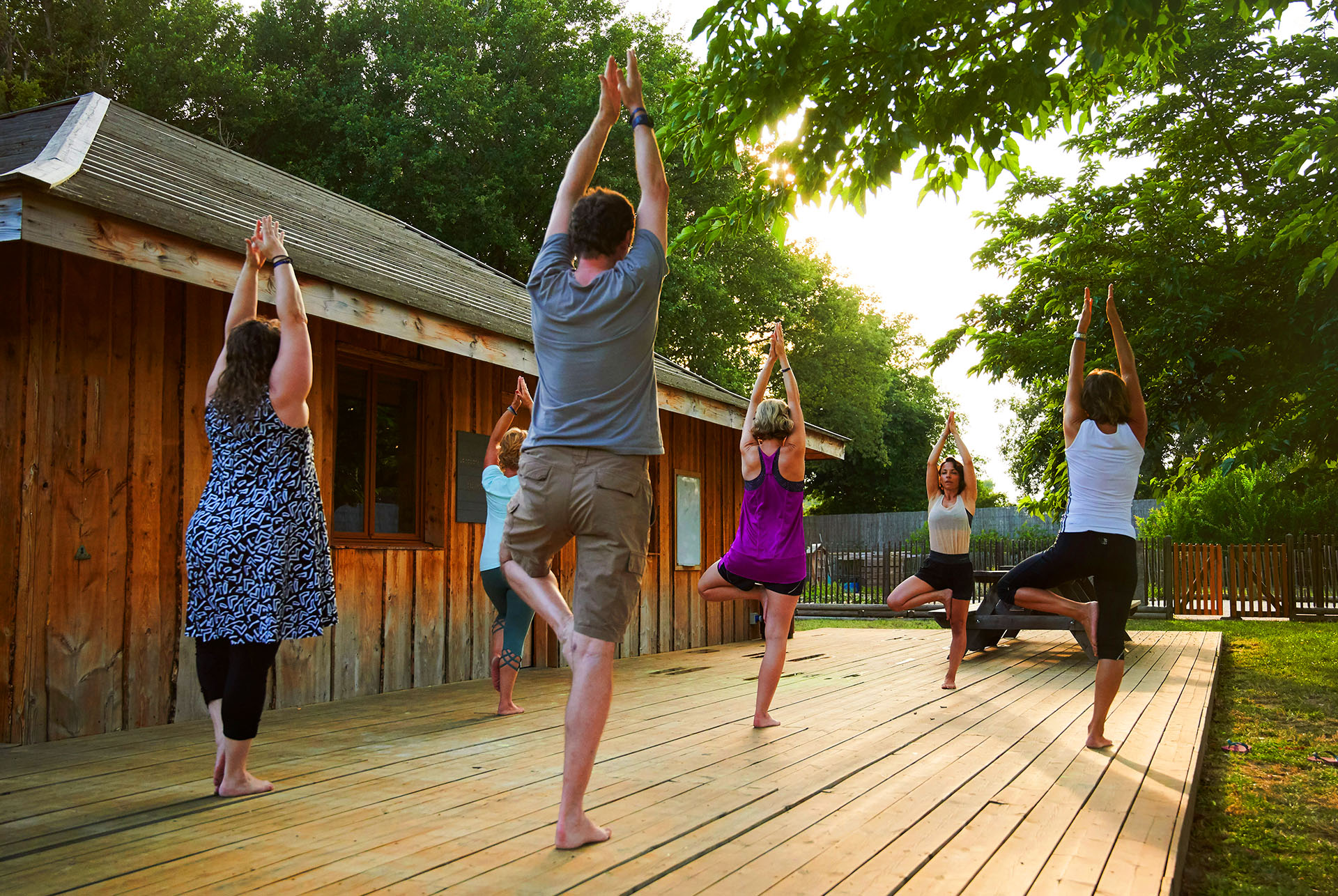 Yoga détente en extérieur
