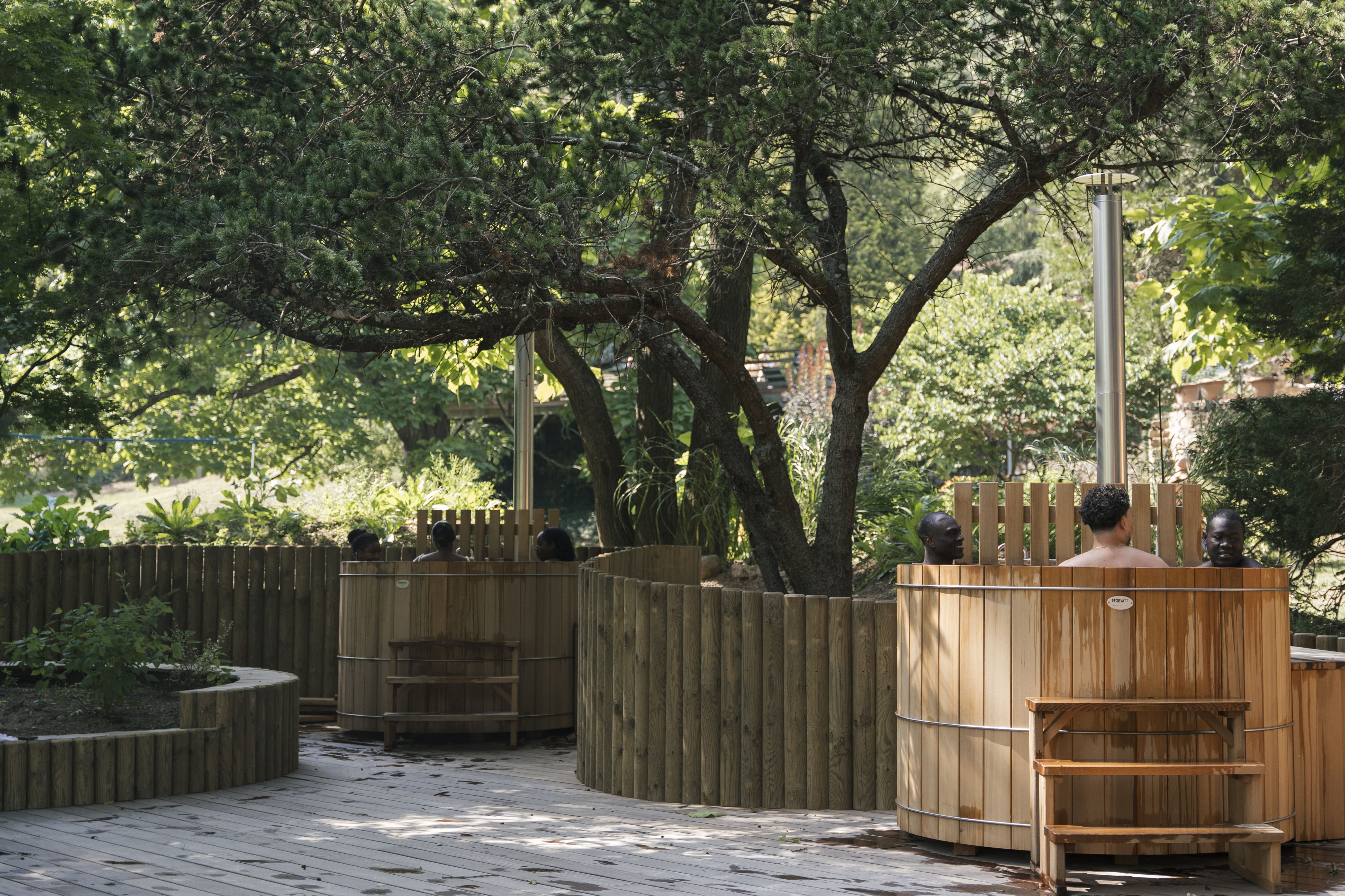 détente spa en extérieur