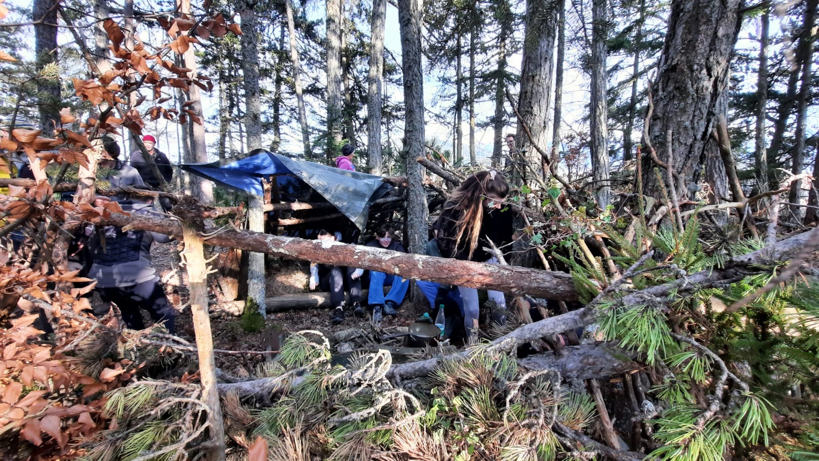 Team-building cohésion : Construction cabanes et défis bush craft